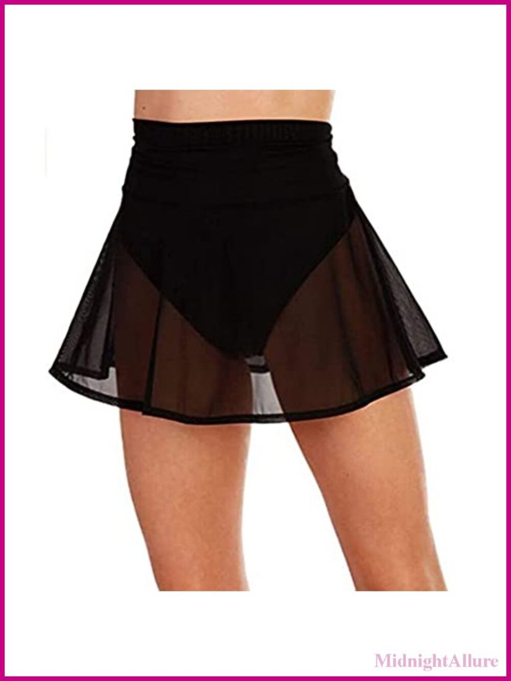Sheer Mesh High Waist Skater Skirt Beach Cover Up